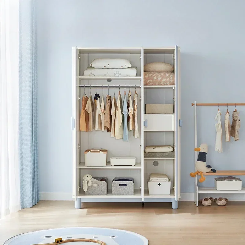 Premium Nordic White Child Wardrobe  Wood Cute Apartment Cupboard Wardrobe  Bedroom Guarda Roupa Solteiro