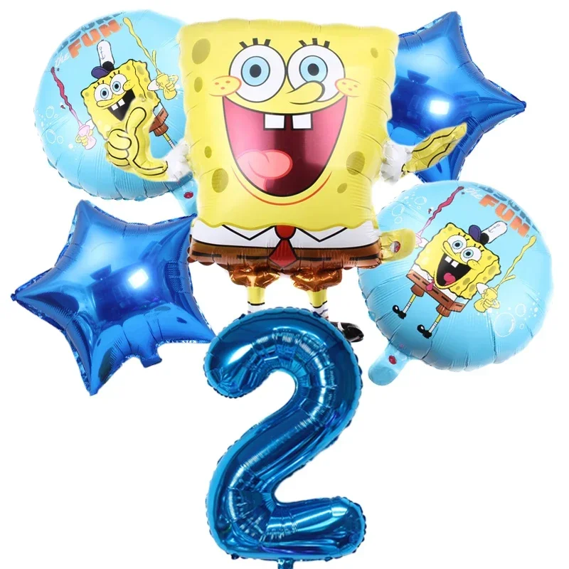 سبونج بوب سكوير بانتس طقم بالونات هيليوم ، باتريك ستار ، بالونات حفلة عيد ميلاد ، مستلزمات استحمام الطفل ، صبي وفتاة ، 6 ~ #4