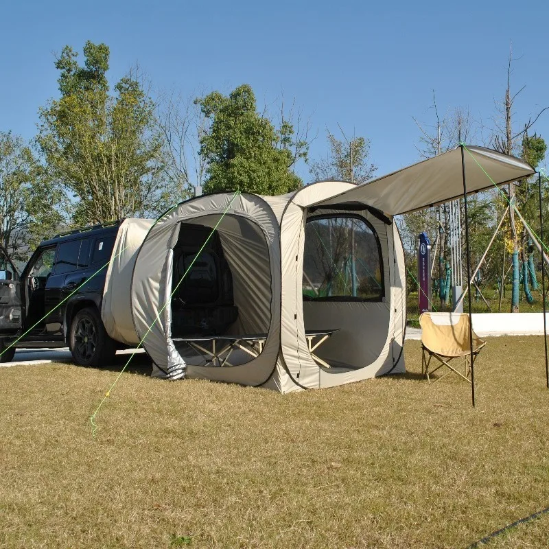 No need to set up the tail tent, automatically pop open the tail tent, open the rear air conditioner tent in seconds,
