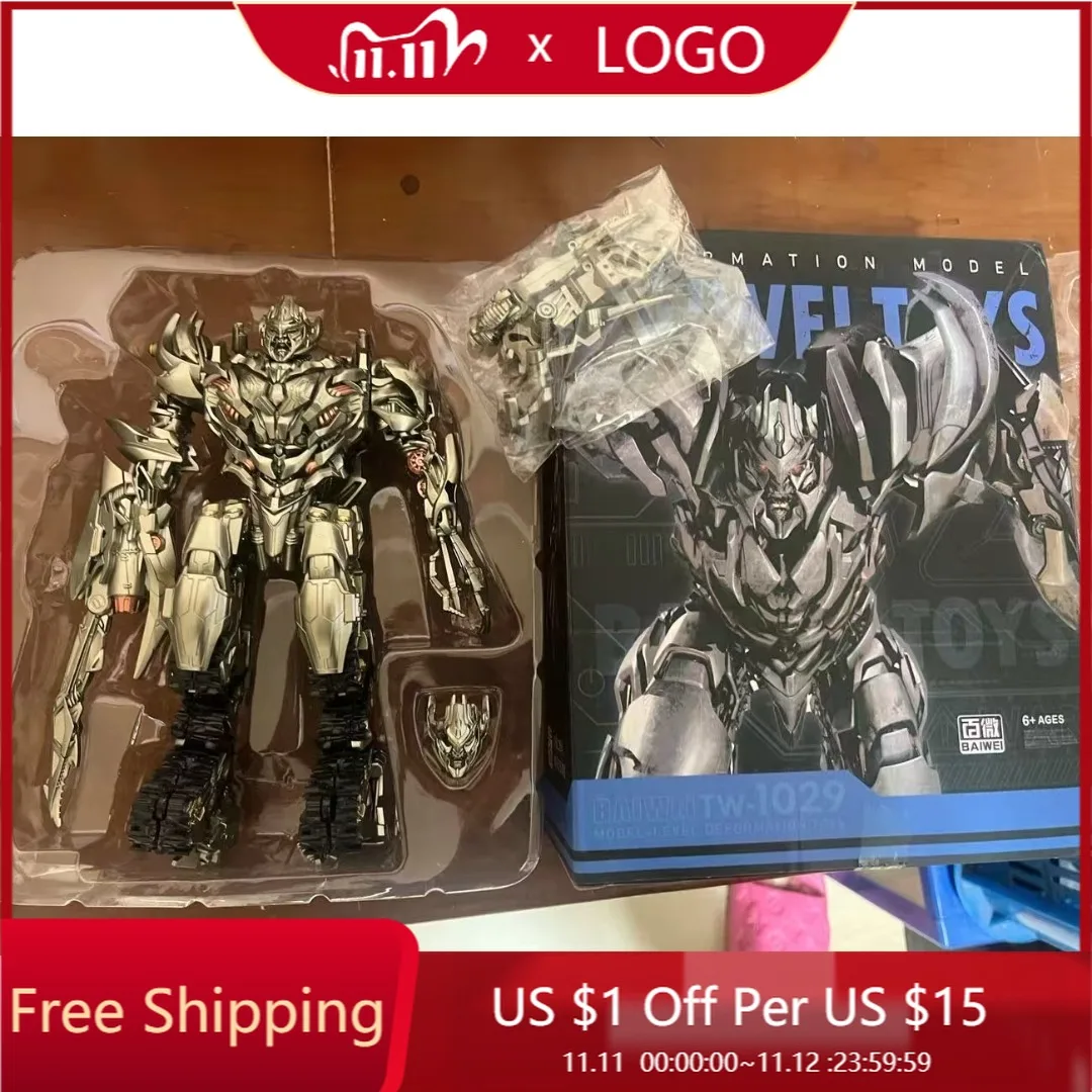

BAIWEI игрушки-трансформеры Megatron Tank Decepticon, версия фильма, оригинальная большая тонкая живопись, модель робота, фигурки героев, подарок для мальчика