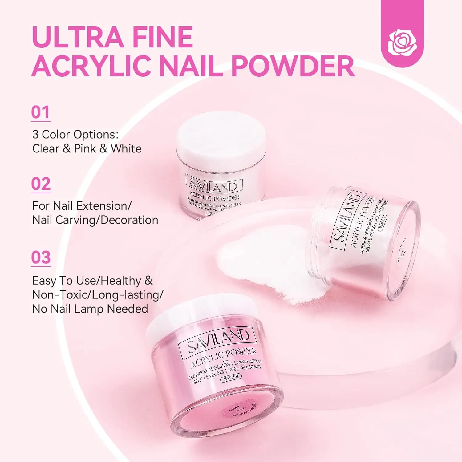 Kit completo de uñas acrílicas con taladro, luz UV, polvo, esmalte y herramientas para decoración de uñas DIY en casa