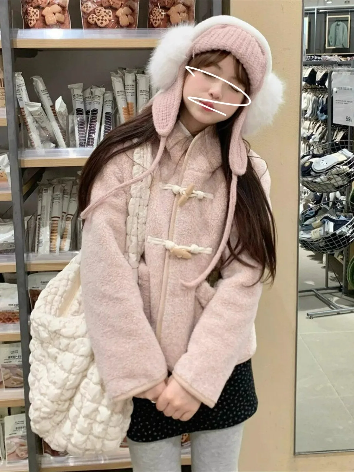 

Женское пальто с мехом ягненка, осень-зима 2024, новинка маленького размера, супер милая толстовка с капюшоном для поездок на работу и зиму