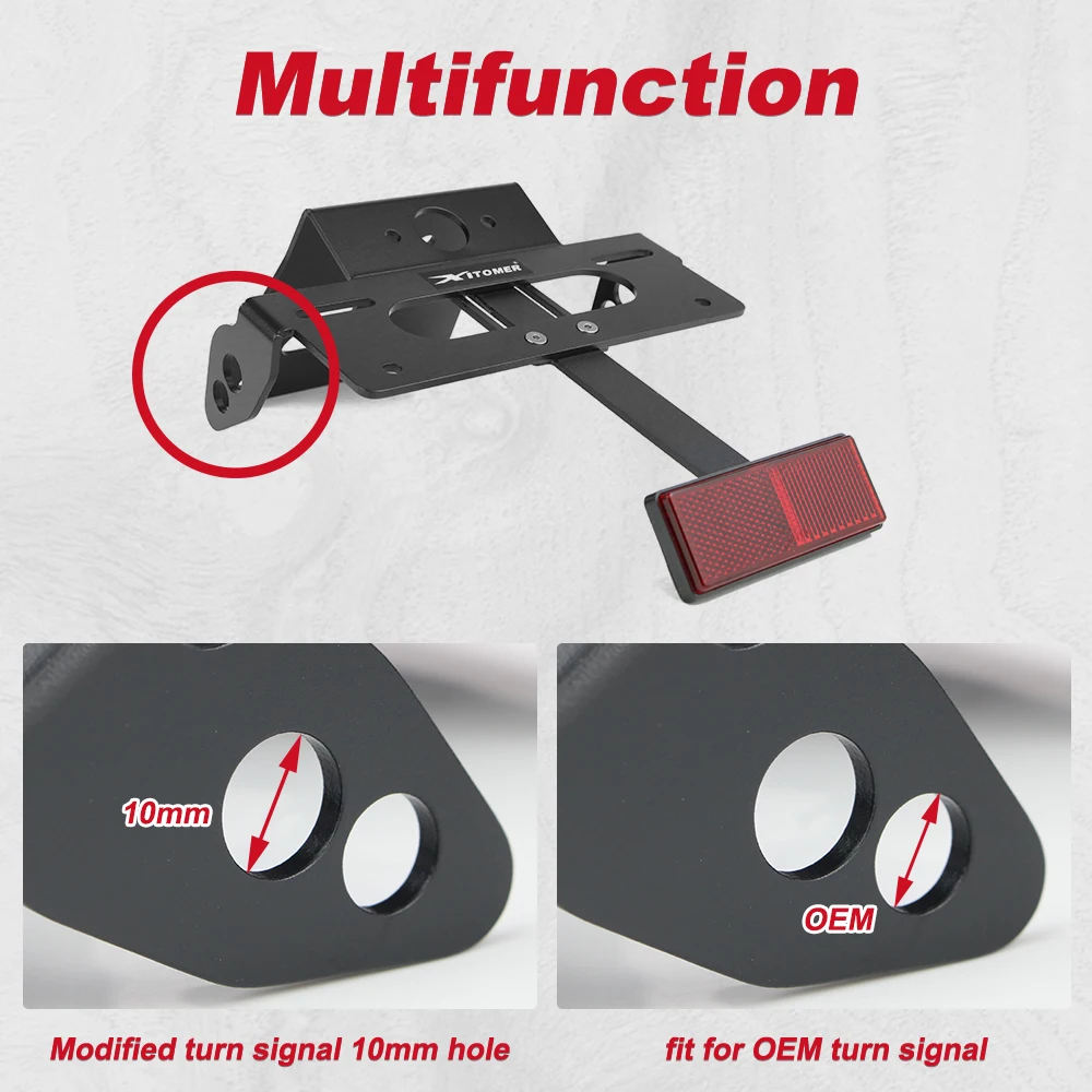 For Honda Grom MSX 125 MSX125 2021 2022 2023 2024 Motorcycle License Plate Holder Bracket Rear Tail Tidy Fender Eliminator Kit