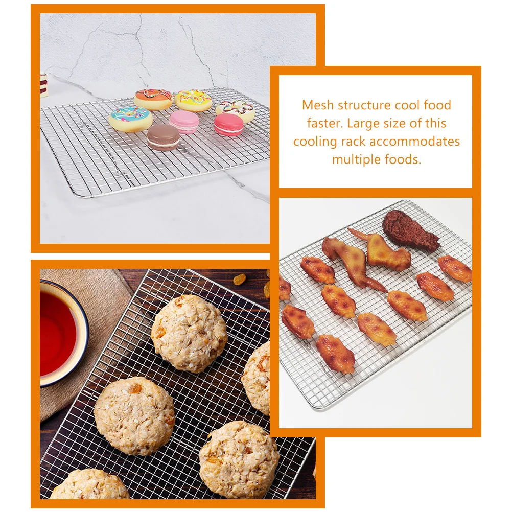 Bbq Rack Stand Oven Tray Stainless Steel Mesh Thickened Wire Multi-function Cooling