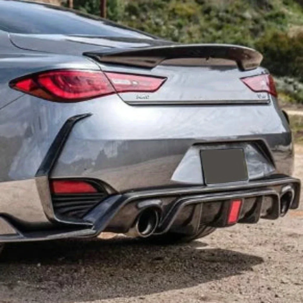 

V Type Carbon Fiber Rear Bumper Lip Diffuser For Infiniti Q60 CV37 2017 onwards