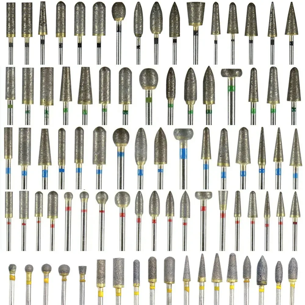 Cabezal de pulido de fresas dentales, KITs de diamante sinterizado, brocas de odontología, suministros de herramientas de laboratorio, 63 tamaños