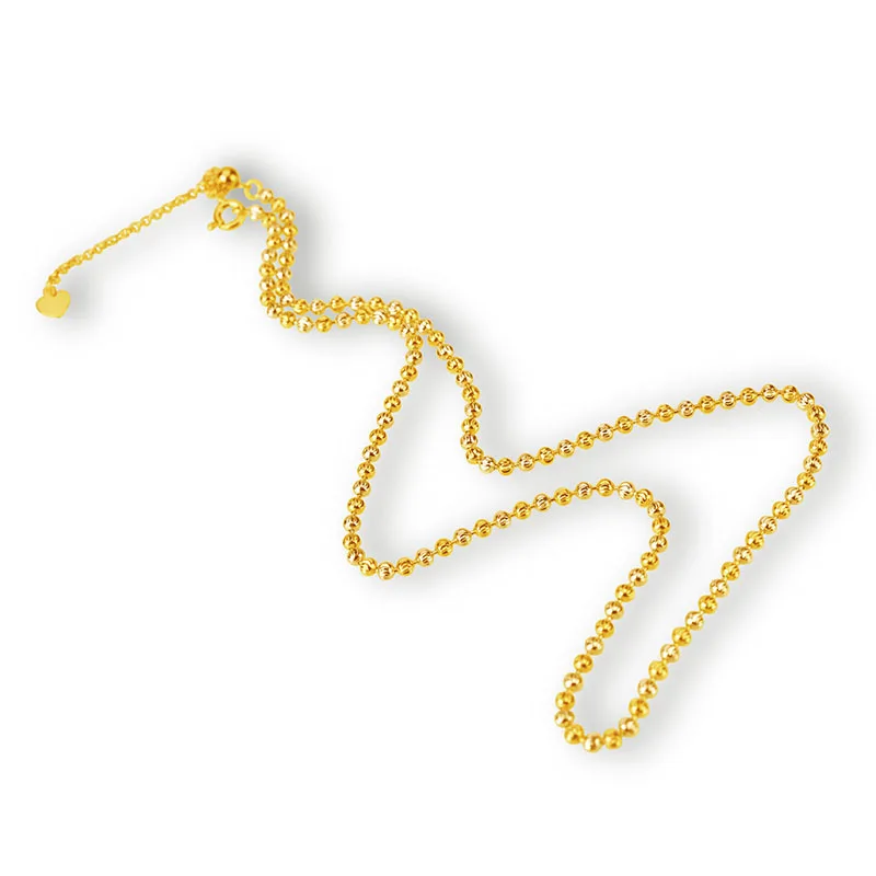 S925 Sterling Silver Necklace for Women Plated Colored Gold Super Flash Laser Cutting Pumpkin Bead Bead-chain Bracelet Wholesale
