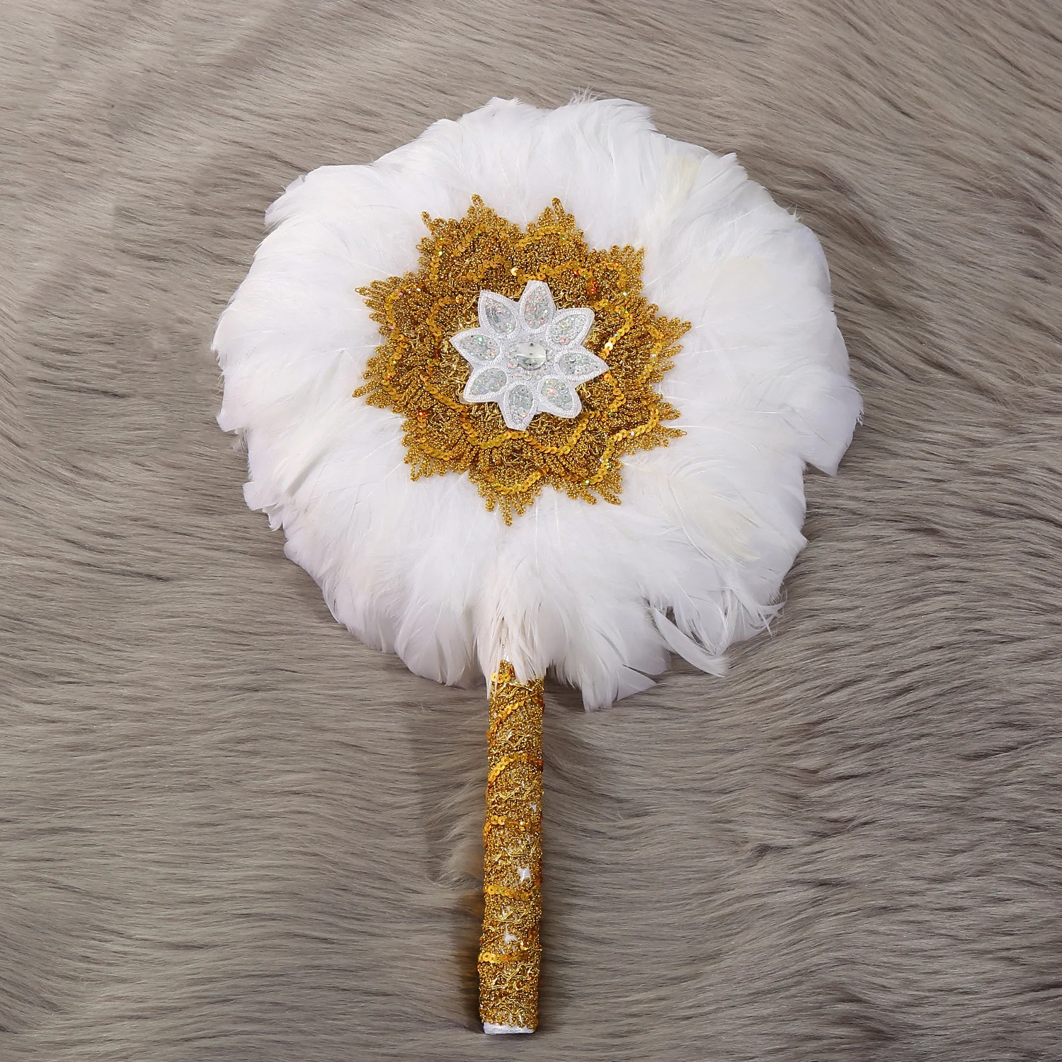 1 pcs wedding love upscale beautiful bride and groom romantic feather fan