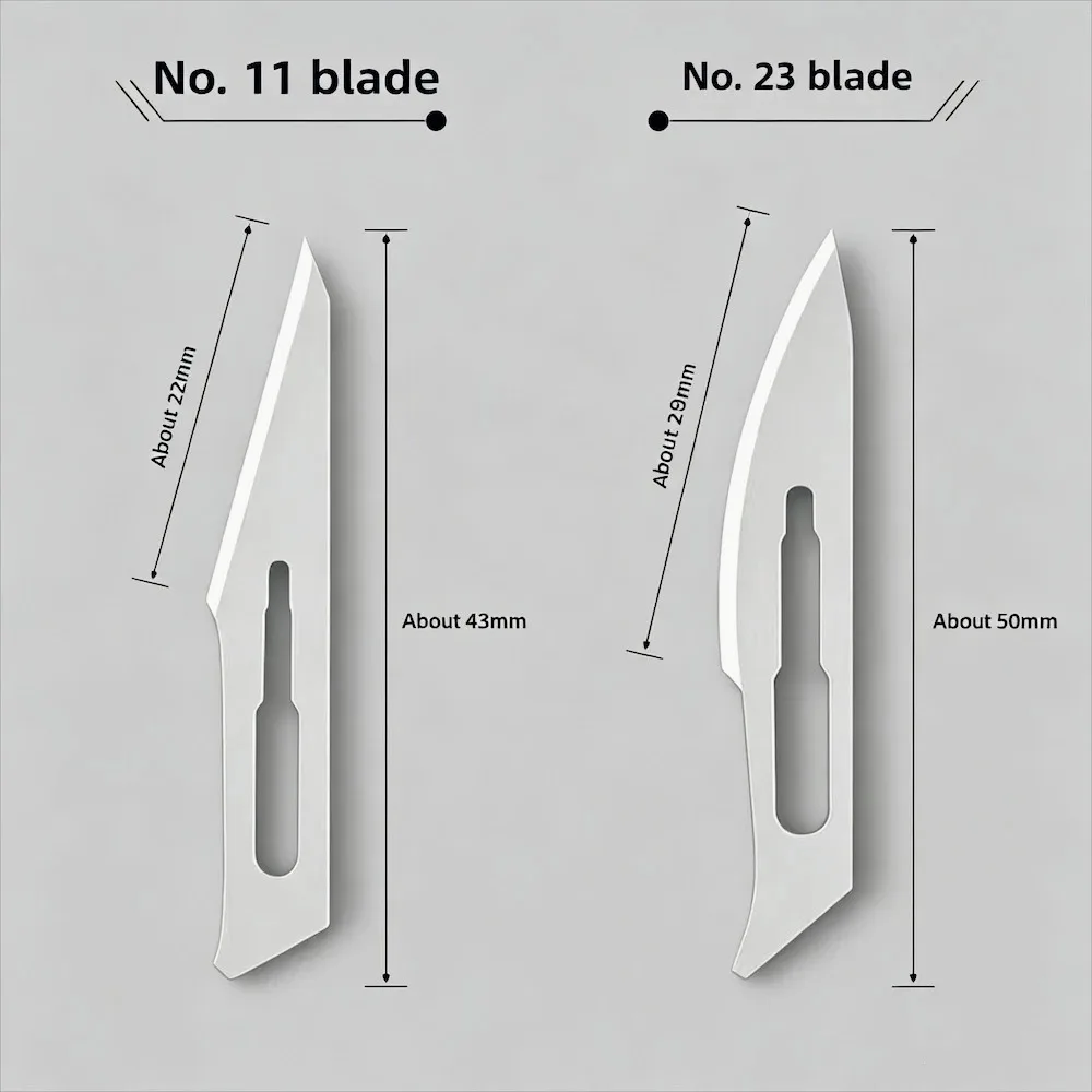 Dental Scalpel Handle No.3/4/7 with Blades No.10/23 Stainless Steel Carbon Steel Dissection Cutting Tool for Oral Surgery Lab. view 3