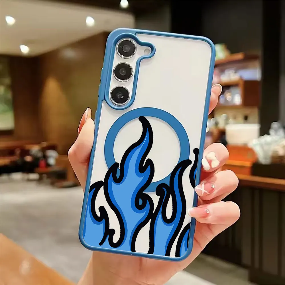 Fashion Magnetic Anti-Drop Three-In-One Phone Case For Samsung Galaxy S26 S25 S24 S23 S22 Ultra Plus FE Protective Back Cover
