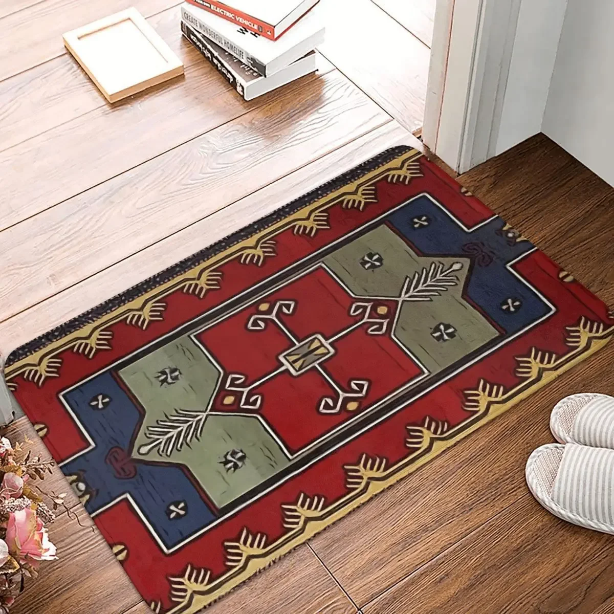 Ancient Armenian Folk Art Non-slip Doormat Bath Mat Design Hallway Carpet Entrance Door Rug Indoor Decor