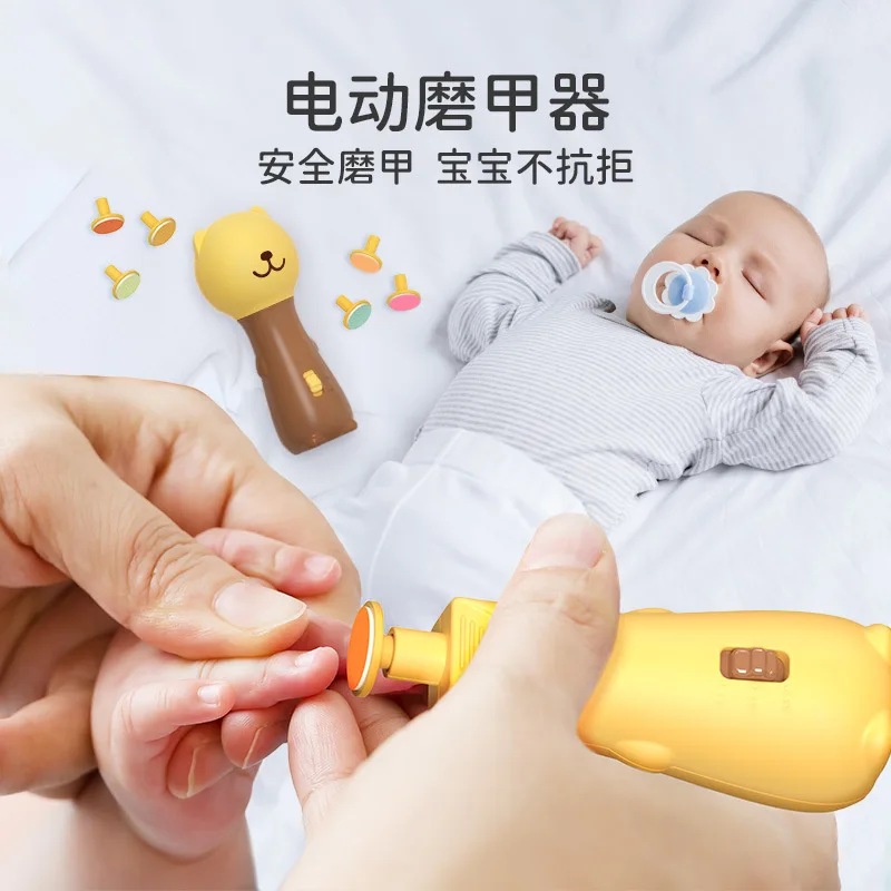 

Baby Cartoon Electric Nail Grinding Device with Safe Low Sound Nail Cutting Night Light Design for Nail Knife Manicure