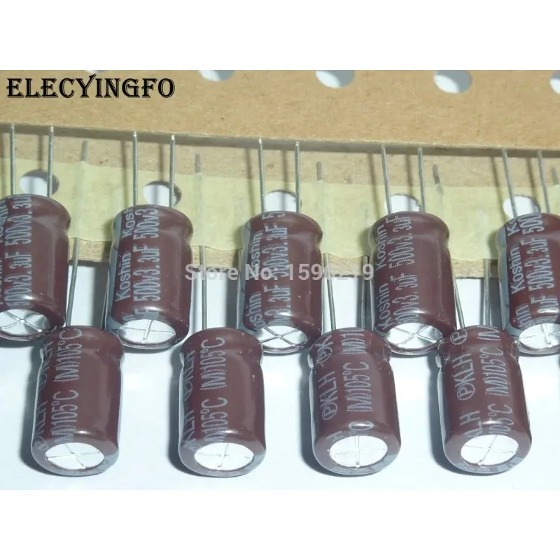 10Pcs/100Pcs 500V3.3UF KOSHIN KLH 시리즈 8x12mm 저임피던스 500V 3.3uF 450V 알루미늄 전해 콘덴서