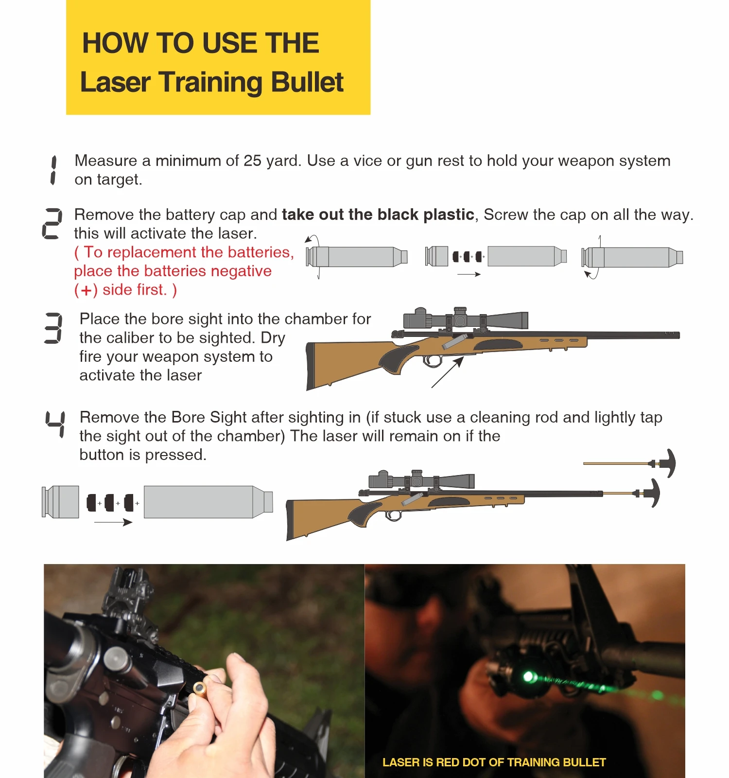 Imagem -04 - Bala de Treinamento a Laser Fogo Seco Cartucho de Instrutor Ponto Vermelho Tático Mira de Furo do Instrutor Calibre 12 40s & w 380acp mm 223rem