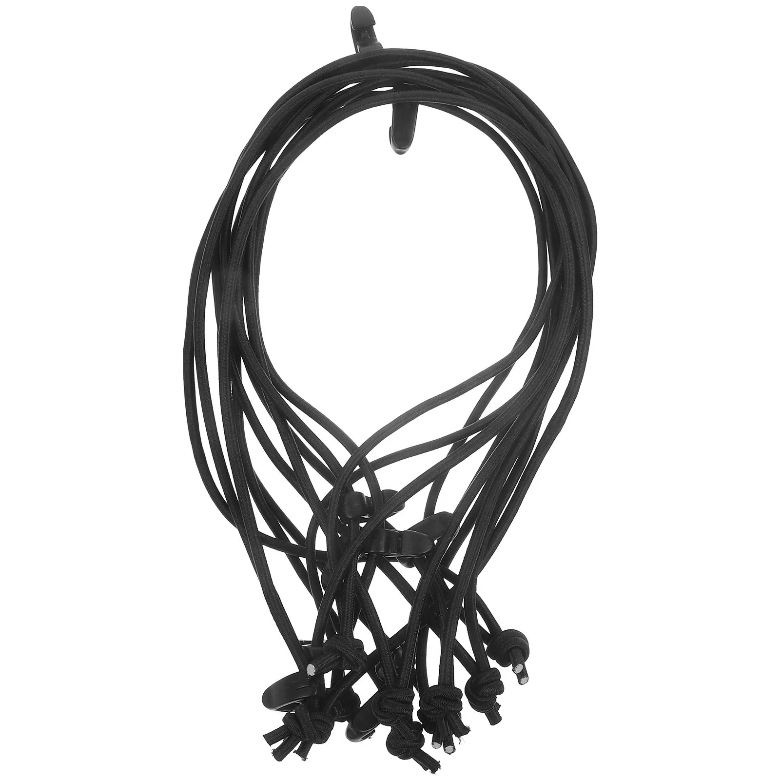 

10 шт. эластичные веревки, прочный гибкий компактный дизайн для кемпинга, пешего туризма, крепежный кабель, проволочная стяжка для хранения, банджи-веревка