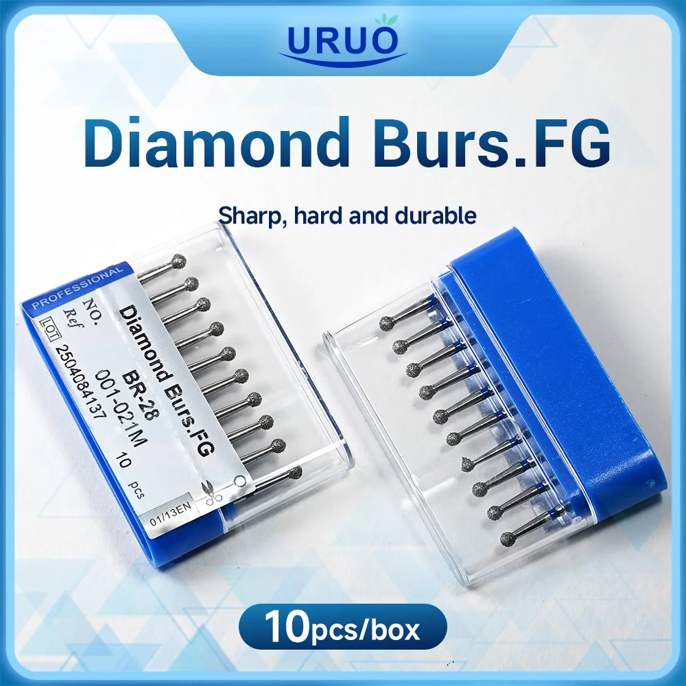 2Box Dental Diamond Burs Dentistry Drills 1.6mm Diameter FG High Speed Shank Dentistry Grinding Tools For Dentistry Clinic