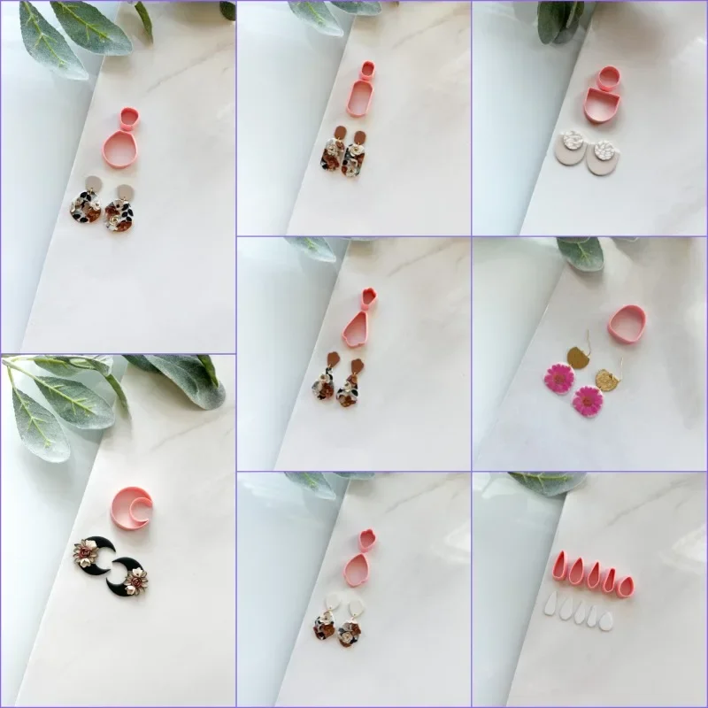 INS Flower Serise Soft Pottery Earrings Polymer Clay Cutters DIY Earrings Clay Molds French Style Earrings Pendant Clay Tools