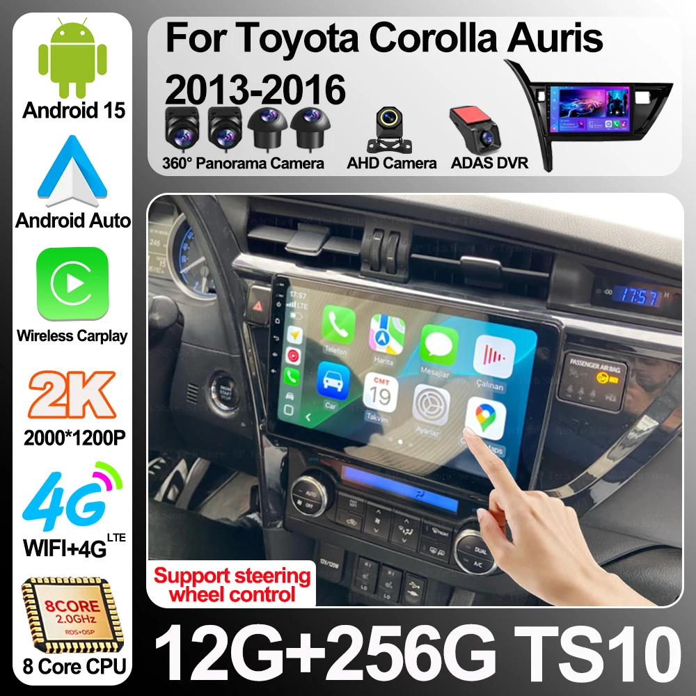 

Android 16 For Toyota Corolla Auris 2013-2016 Android Car Radio Stereo Head Unit Multimedia Video Player Gps Stereo Carplay 5g