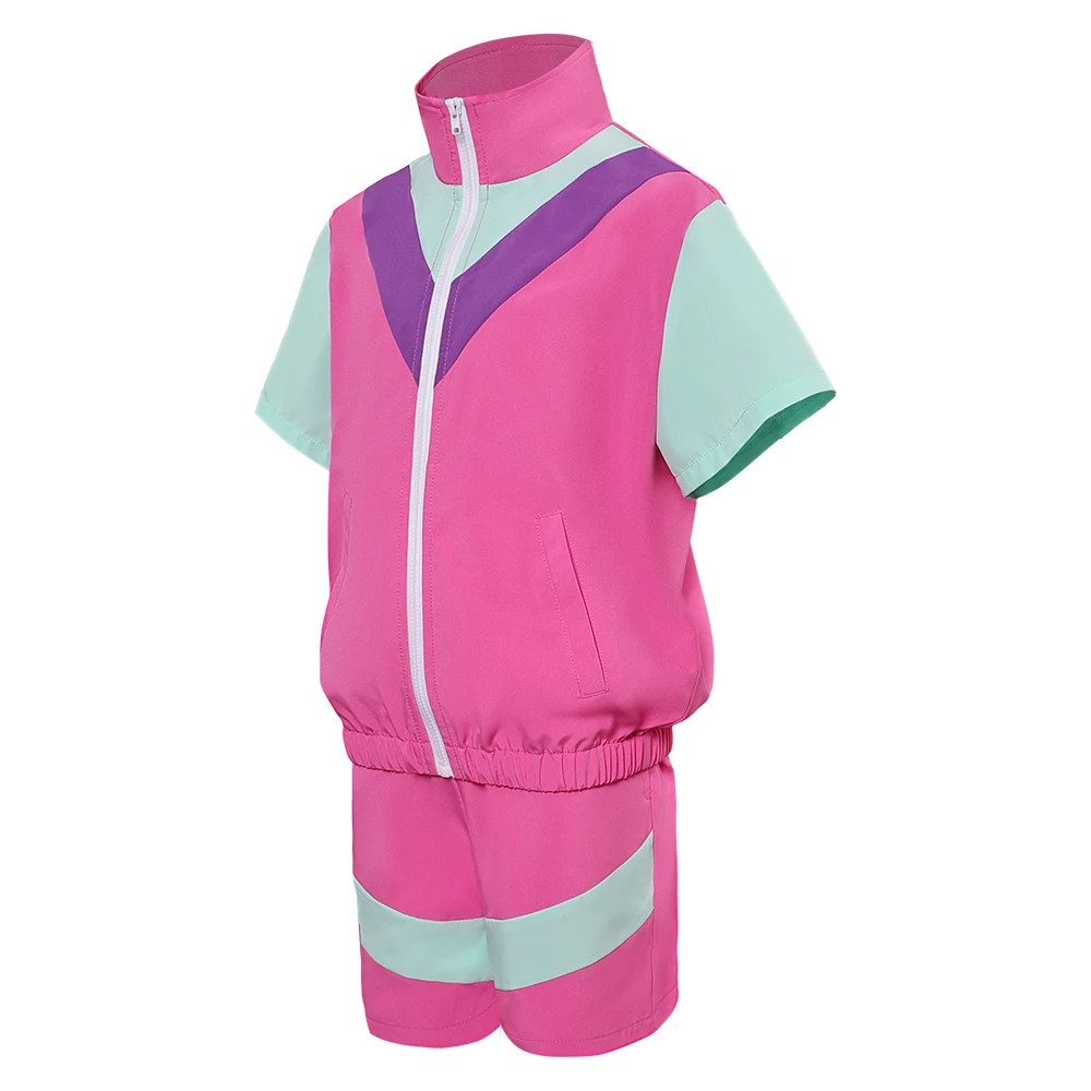 80s 90s Cosplay Hip Hop Stage Performance Female Children Short Sleeved Sportswear Adult Kids Costume Tracksuit Halloween Suit