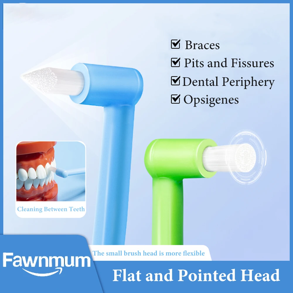 Fawnmum Professional Orthodontic Toothbrush Pointed and Flat Small Head Tooth Brush Cleaning Between Teeth For Oral Care