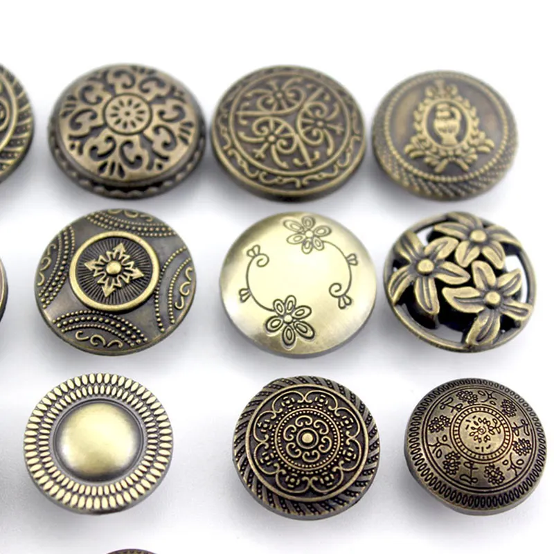 10set Vintage Press Studs bottoni in metallo rame per indumento soprabito in pelle Craft bottoni a pressione elementi di fissaggio accessori per