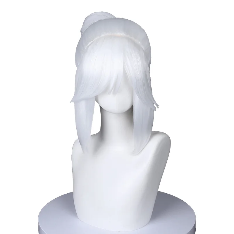 Jett Valorant Cosplay perruque blanc pur une pièce queue de cheval Style par Jett