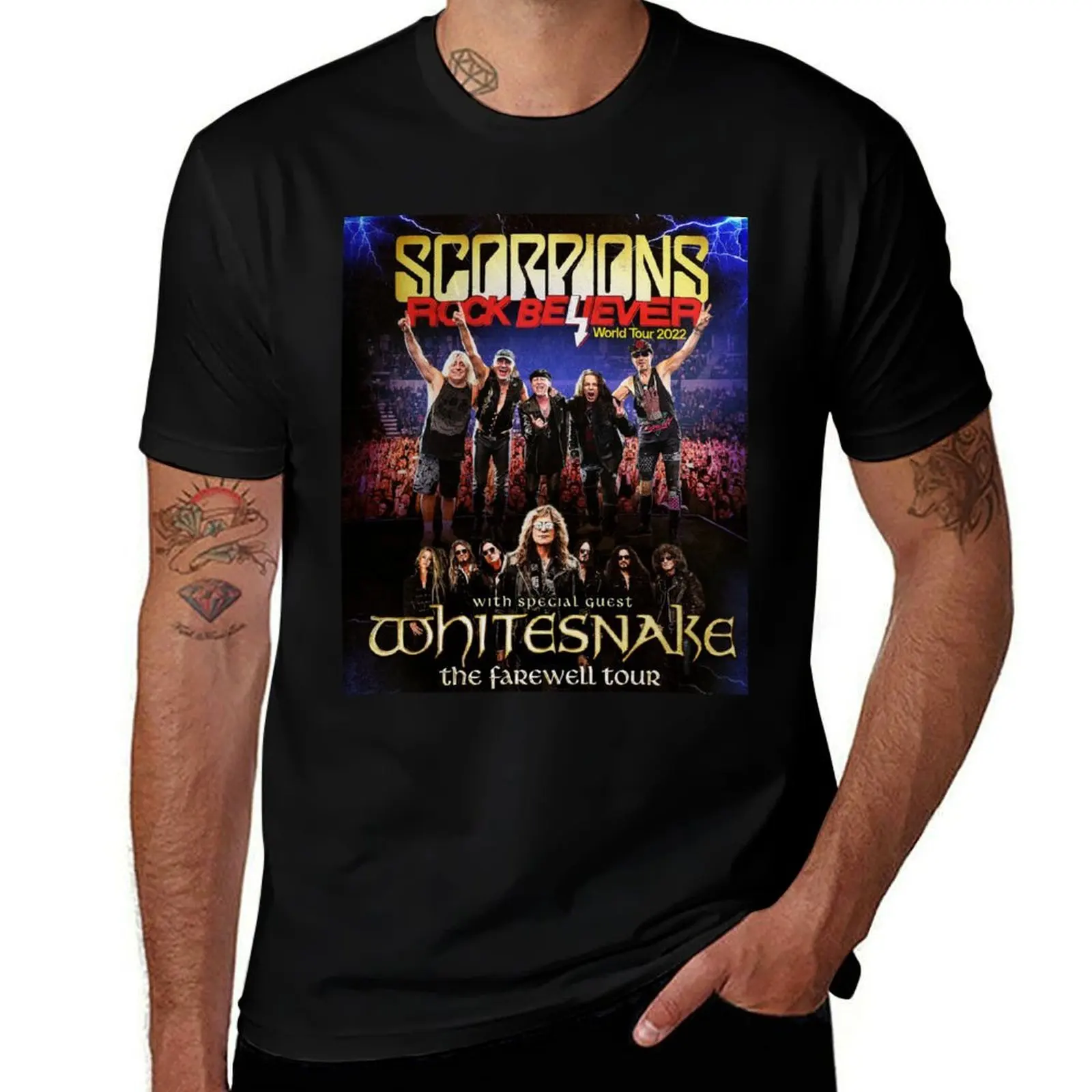 

whitesnake scorpio rock believer tour 2022 masmei T-Shirt man t shirt luxury T-Shirt