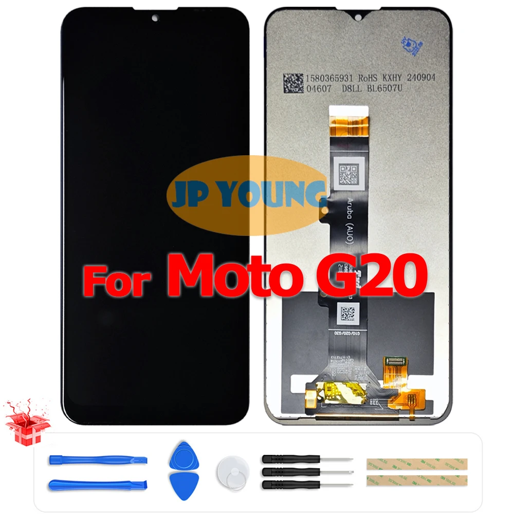 Conjunto de digitalizador con pantalla táctil LCD Original de 6,5 "con marco para Motorola Moto G20 XT2128-1/XT2128-2-reemplazo