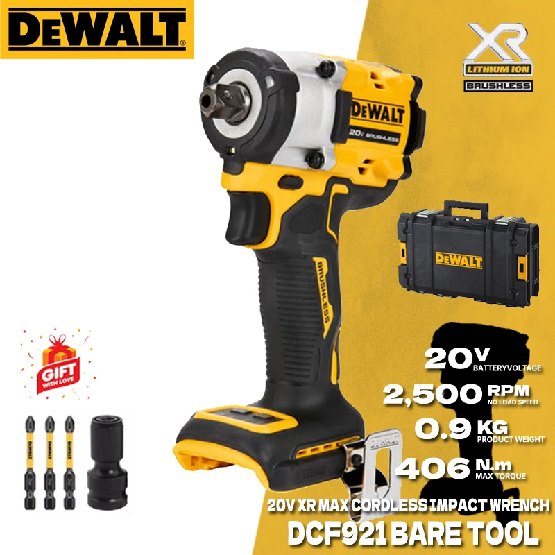 

Dewalt DCF921 Cordless Impact Wrench With Detent Pin Anvil ATOMIC 20V MAX DCF921B Bare Tool Variable Speed Rechargeable Wrench