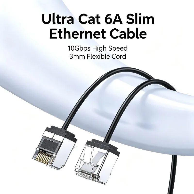 5/3/1PCS Cat6A Slim Short Ethernet Cable 10Gbps CAT 6A High-Speed UTP Ethernet Patch Network Cable for Home Office Supplies