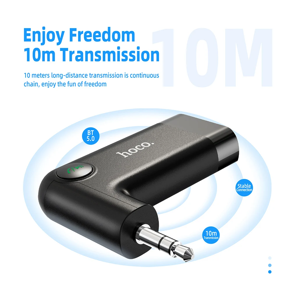 HOCO Wireless Bluetooth Car Receiver 3.5mm Transmitter Adapter For Music Audio Aux Handsfree