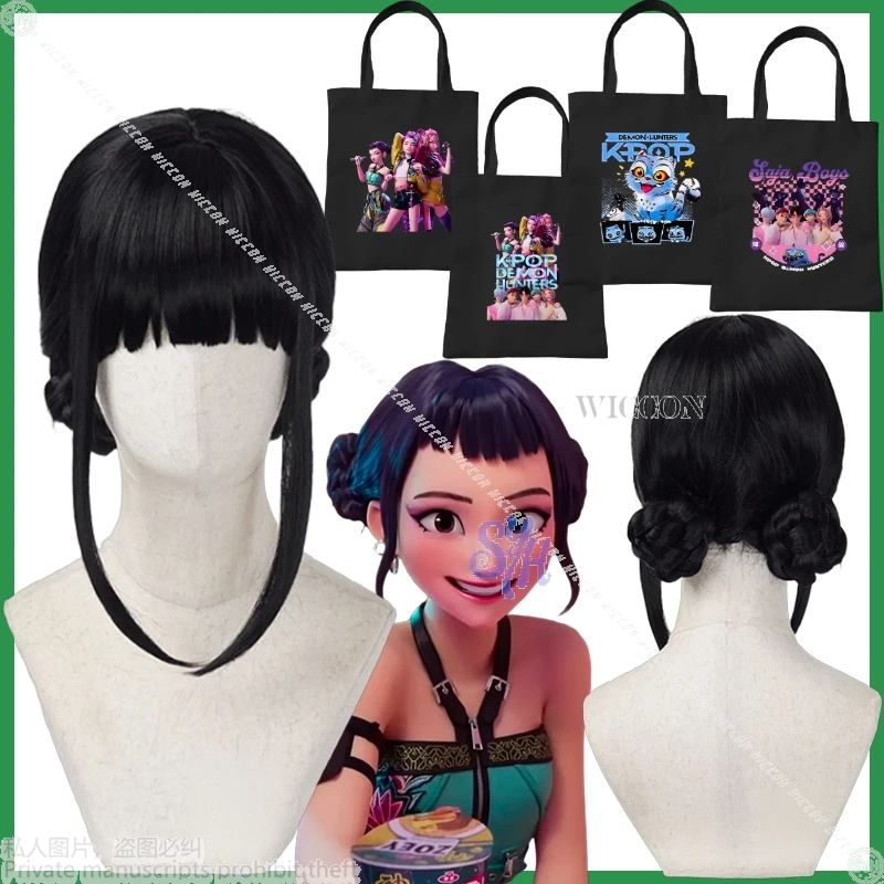 Huntrix ssiZoey Kpop Demon Girls Group Jirai Kei Y2K Kawaii Moda Pelucas de alta calidad 4 estilos Fanart Bag Halloween Navidad