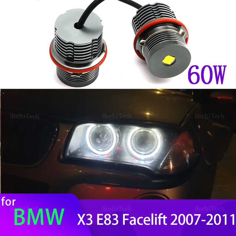 60W 6000K Angel Eyes Marker Light Bulbs Bright Headlight Replacement Car Accessory For BMW E83 X3 facelift 2007-2011 Car Styling