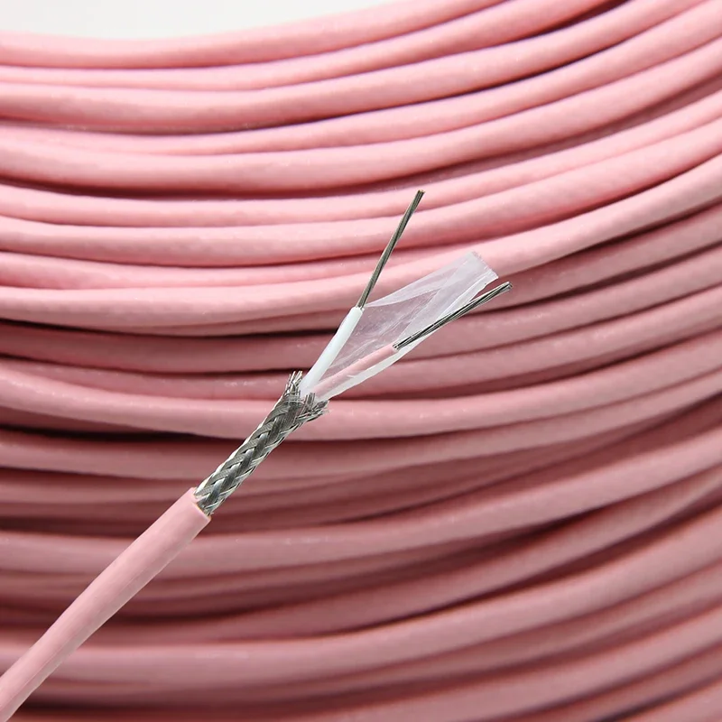 1/5/10M K T N S Type Thermocouple Wire 2 Cores PTFE Insulator Shielded Line High Temperature Measuring Compensation Cable