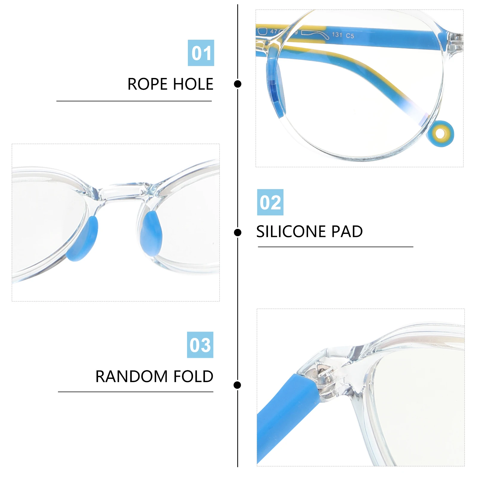 

Kids Boys Girls Light Glasses Safe Eyewear for Games Computers No Degrees