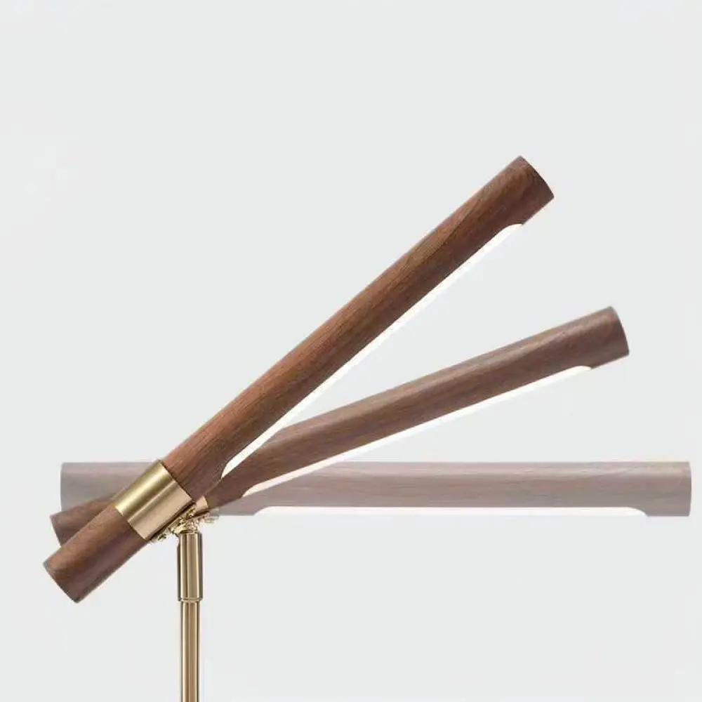 Modern Nordic Desk Lamp Foldable Study Reading Light Wood Grain Metal Table Lighting For Bedroom Office Decor Lamp