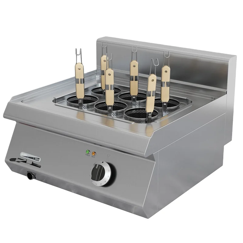 TLF Fornello elettrico per noodle a 6 fuochi da banco commerciale di vendita caldo in acciaio inossidabile con controllo della temperatura indipendente Noodle Essential