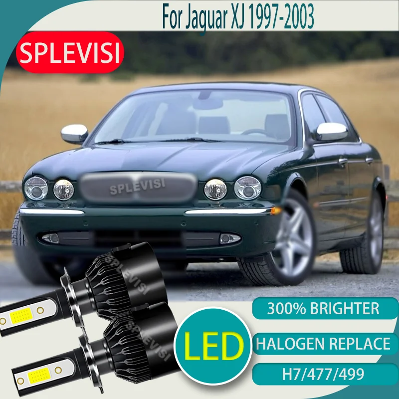 

H7/499 Водонепроницаемая светодиодная лампа автомобиля Hi LO Лампа налобный фонарь COB Chips 12v 6000K Белый Для Jaguar XJ 1997 1998 1999 2000 2001 2002 2003