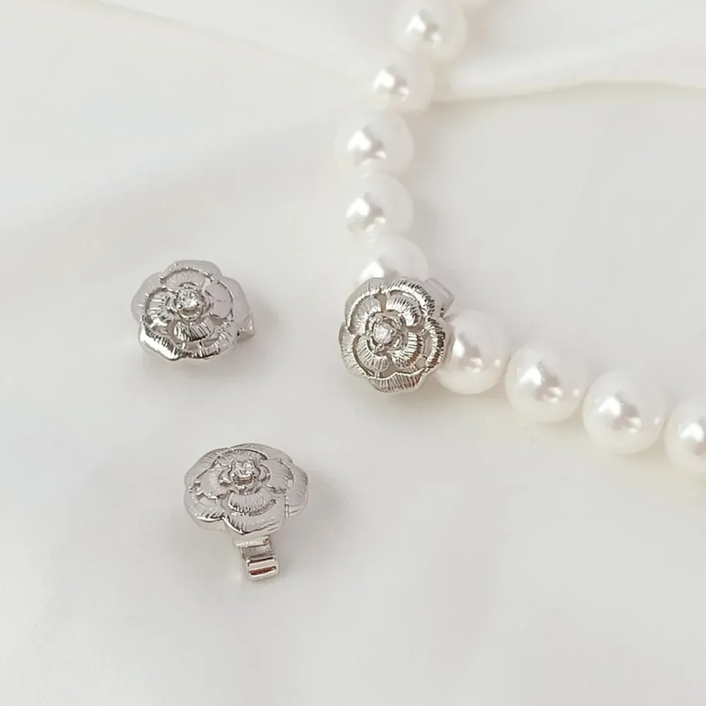 

Zircon White K Camellia All-purpose Clasp Finishing Touch, DIY Bracelet, Necklace Connecting Clasp Accessory