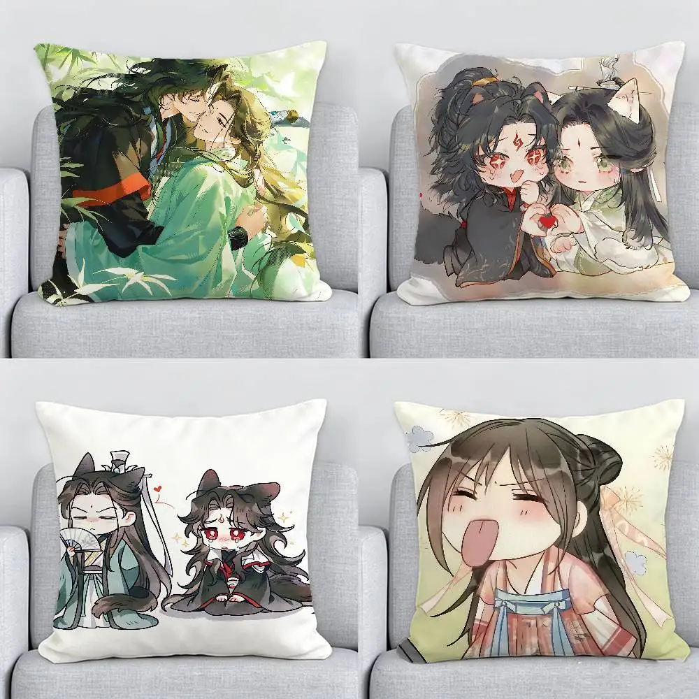SVSSS Luo Binghe Shen Qingqiu Pillow cases Organic Linen Pillow Case Double-Sided Print Cushion Cover for Sofa Home Decor Gift