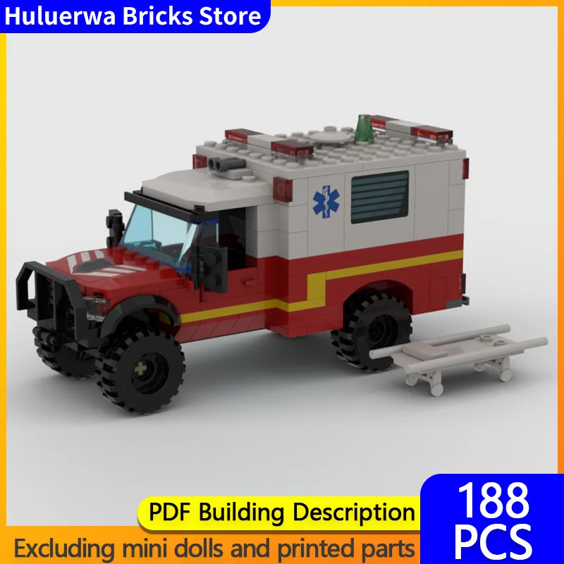 

Модель городского автомобиля MOC, строительные кирпичи, скорая помощь пожарной бригии, модульные технологии, подарки, праздник, сборка, детские игрушки, костюм