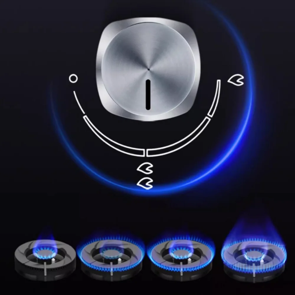 موقد غاز ذكي بسعر الجملة، موقد مدمج/طاولة من الزجاج المقسى للمطبخ المنزلي، شعلات عالية الكفاءة مع ميزات أمان