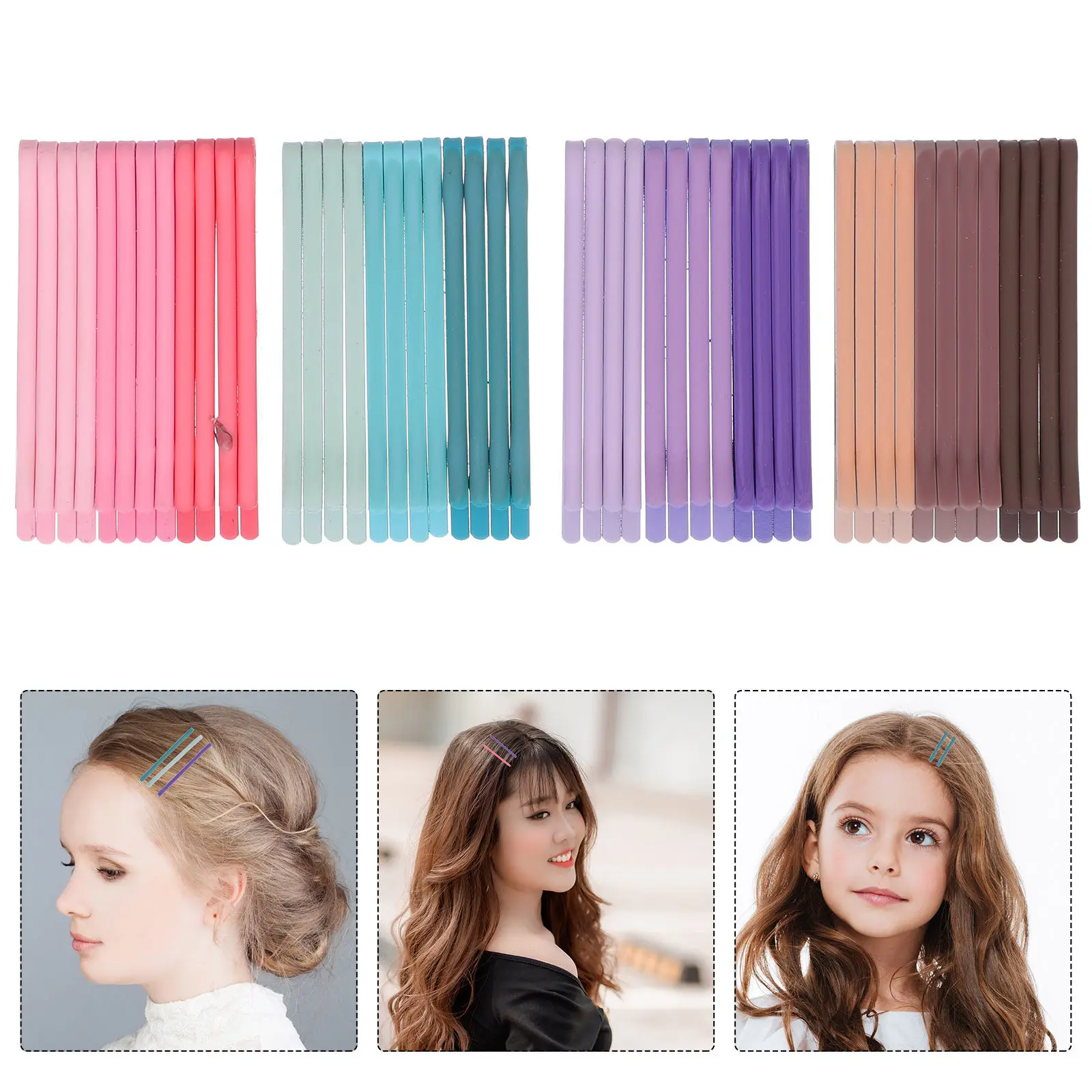 

48Pcs Metal Hair Barrettes Candy Colors Exquisite Craft Hair Clips for Women Girls Straight Curly Ponytail Braiding Styling