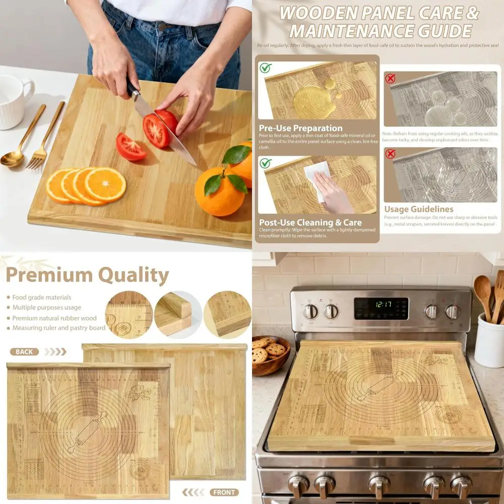 

24 x 20 Reversible Wooden Pastry Board with Engraved Ruler and Side Lip for Baking Dough and Bread Cutting