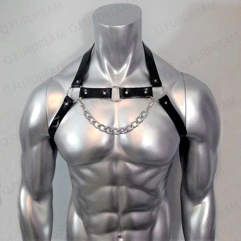 Chain Body Harness Stainless Steel Mens and Womens Metal O-Ring Unisex Body Harness Handmade Garter Festival Wear Rave Outfit