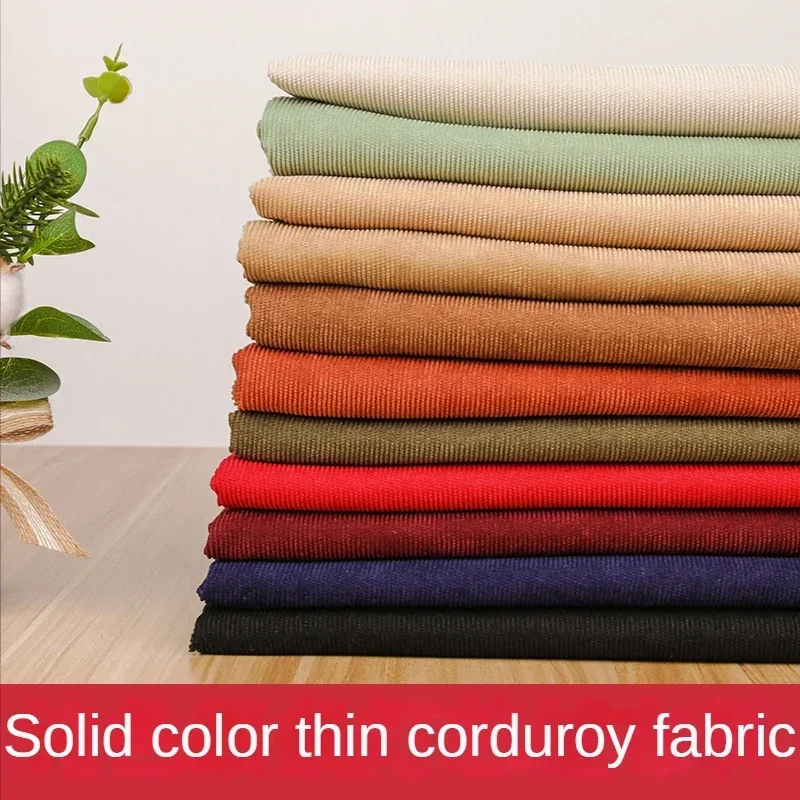 

Fine Corduroy Fabric By The Meter for Shirts Jackets Pillow Clothing Diy Sewing Children's Striped Thin Plain Textile Soft Drape