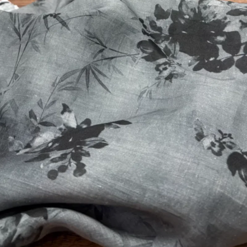 

Blue handmade DIY Ramie Fabric For Breathable Shirt Dress Clothing Cloth Fabric