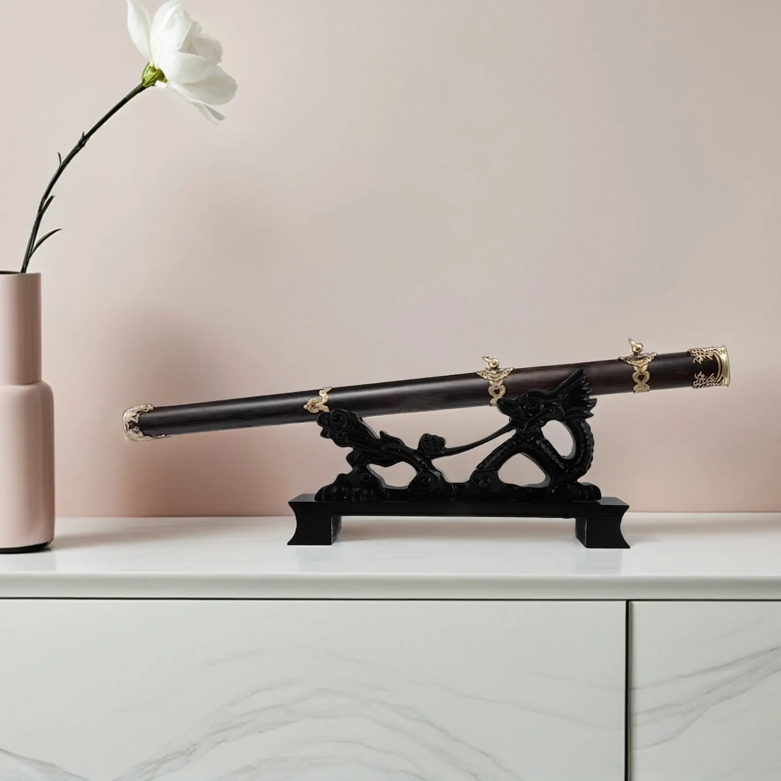 

Desktop Sword Holder Resin Dragon Base Chinese Sturdy Display Stand for Collectors Home Office Exhibition Decor
