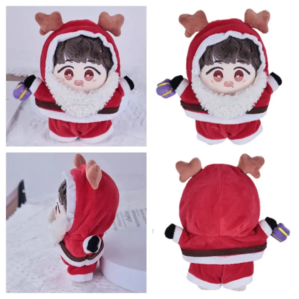 Creative Red Doll Clothes Changing Dress Game 15cm Hoodies Pants Suit Playing House Gift Miniature Christmas Costume Christmas