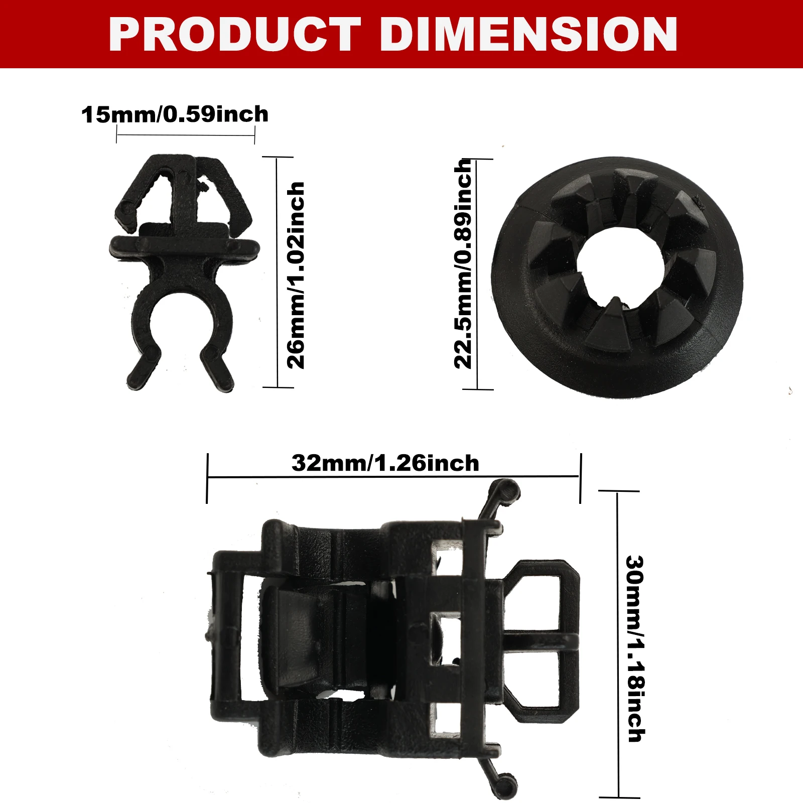 3PCS Hood Rod Holder Opener Stay Grommet Clips 90601-S84-A01 90602-S84-A01 For Honda Accord Odyssey Pilot Fit RB1 Grommet Clips